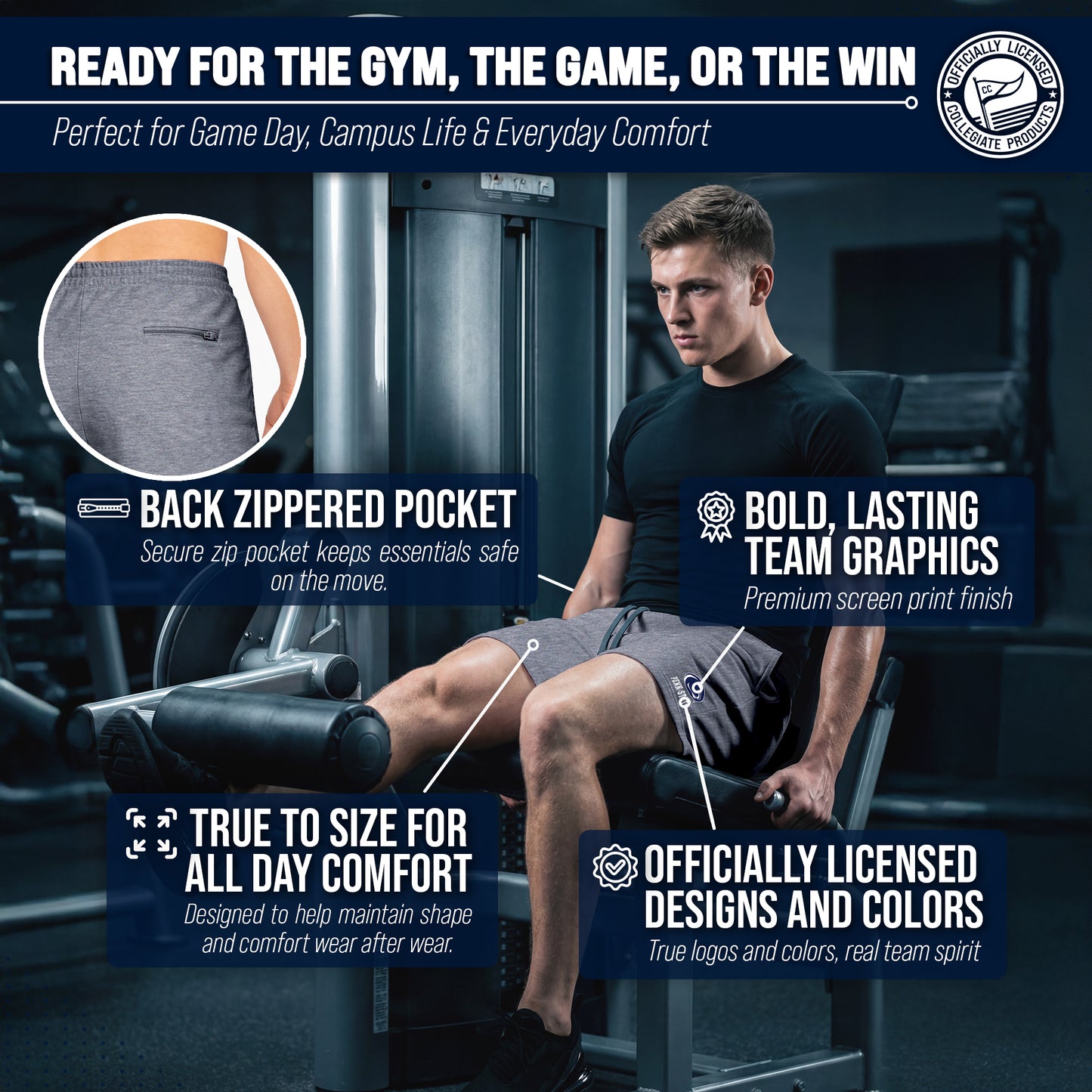 Penn State Nittany Lions NCAA Men’s University Athletic Performance Shorts - Navy Heather