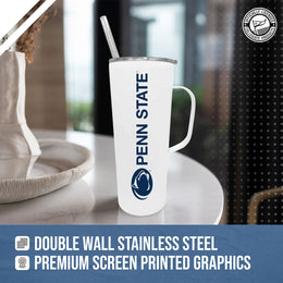 Penn State Nittany Lions NCAA Stainless Steel 20oz Roadie With Handle & Dual Option Lid With Straw - White
