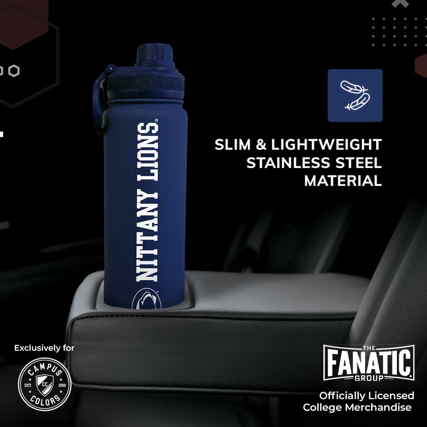 Penn State Nittany Lions NCAA Stainless Steel Water Bottle - Navy