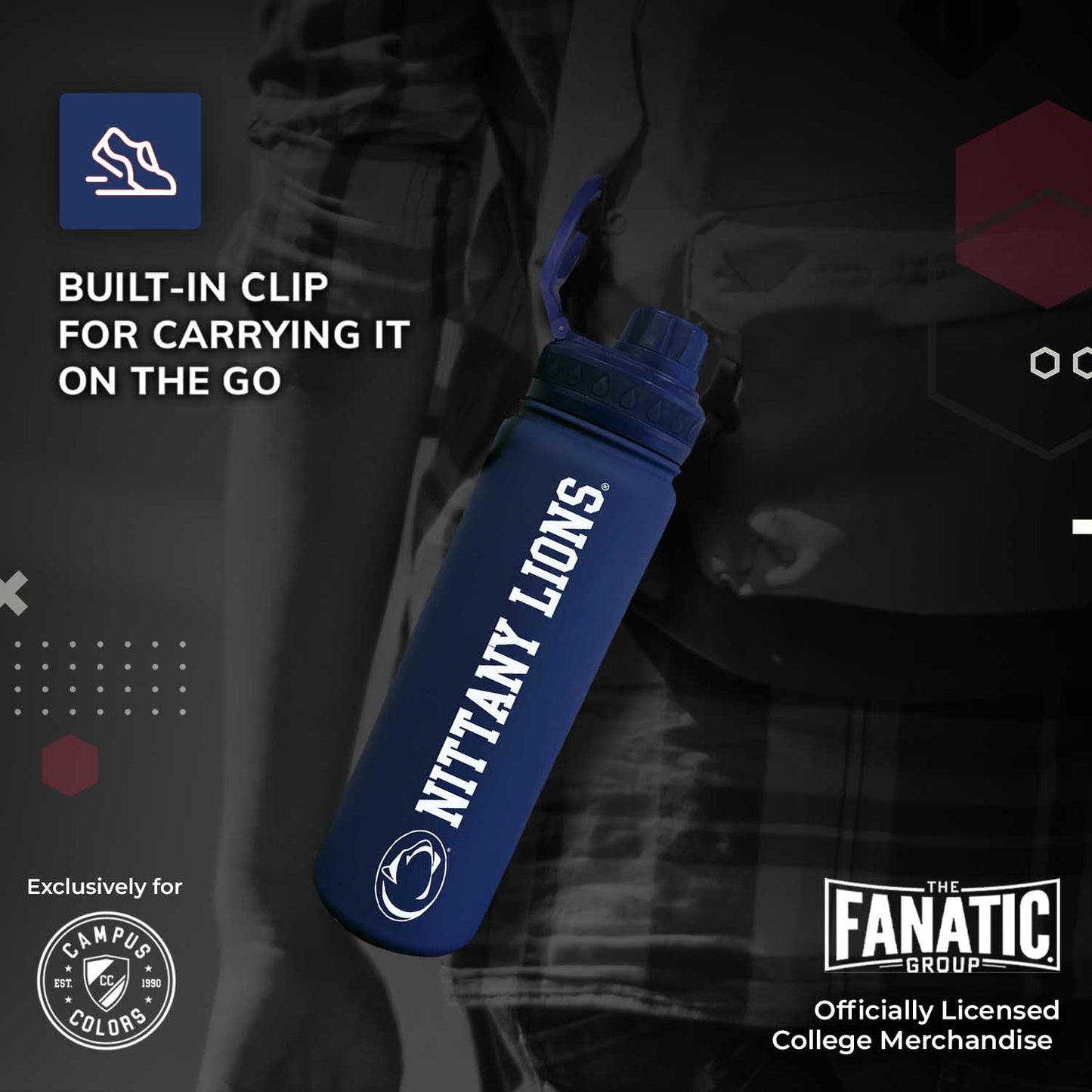 Penn State Nittany Lions NCAA Stainless Steel Water Bottle - Navy