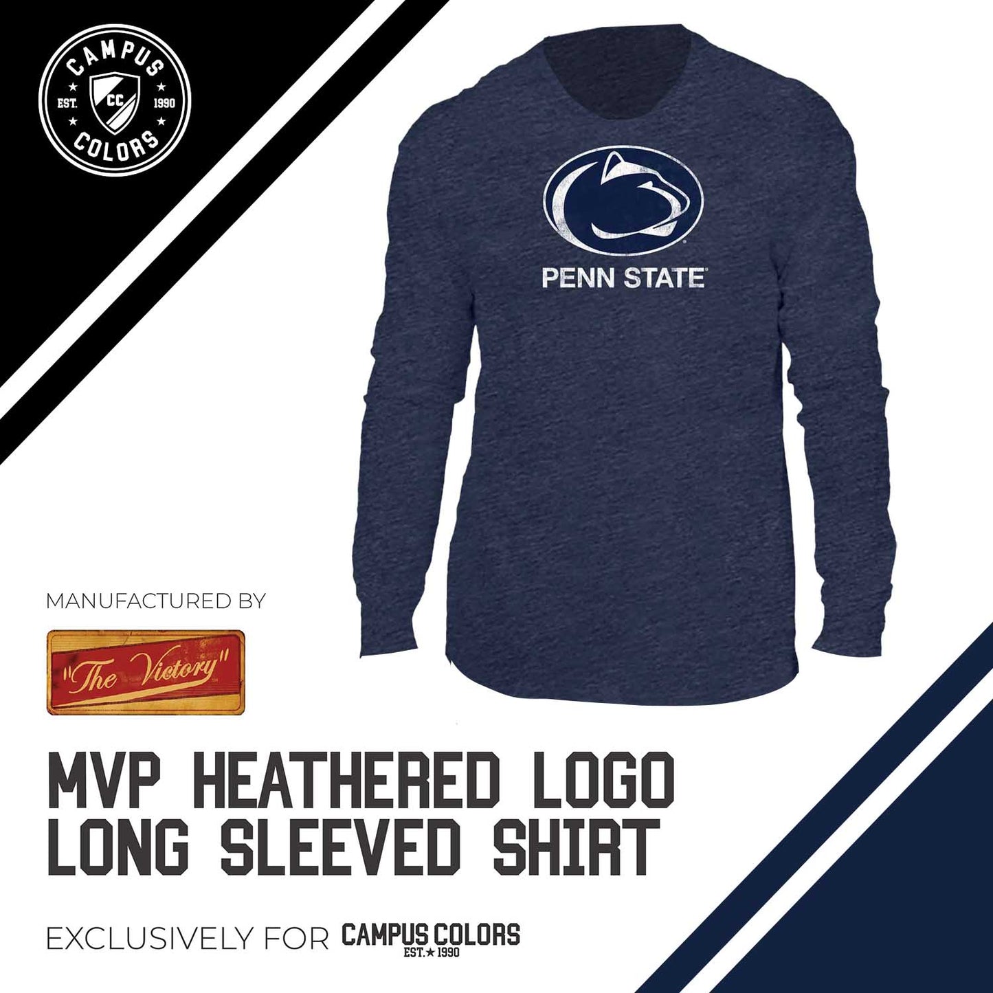 Penn State Nittany Lions NCAA MVP Adult Long-Sleeve Shirt - Navy