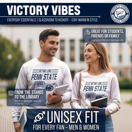 Penn State Nittany Lions NCAA Adult Unisex Varsity Club Pennant Crewneck Fleece Sweatshirt - Off White