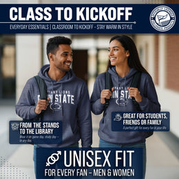 Penn State Nittany Lions NCAA Adult Unisex Starting Fresh Heathered Hooded Fleece Sweatshirt - Navy Heather