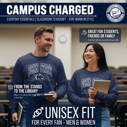 Penn State Nittany Lions NCAA Adult Unisex Overtime Classics Crewneck Fleece Sweatshirt - Navy
