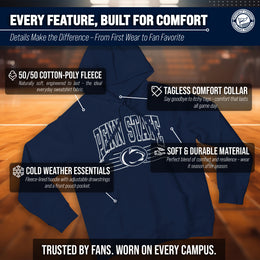 Penn State Nittany Lions NCAA Adult Unisex Overtime Classics Hooded Fleece Sweatshirt - Navy