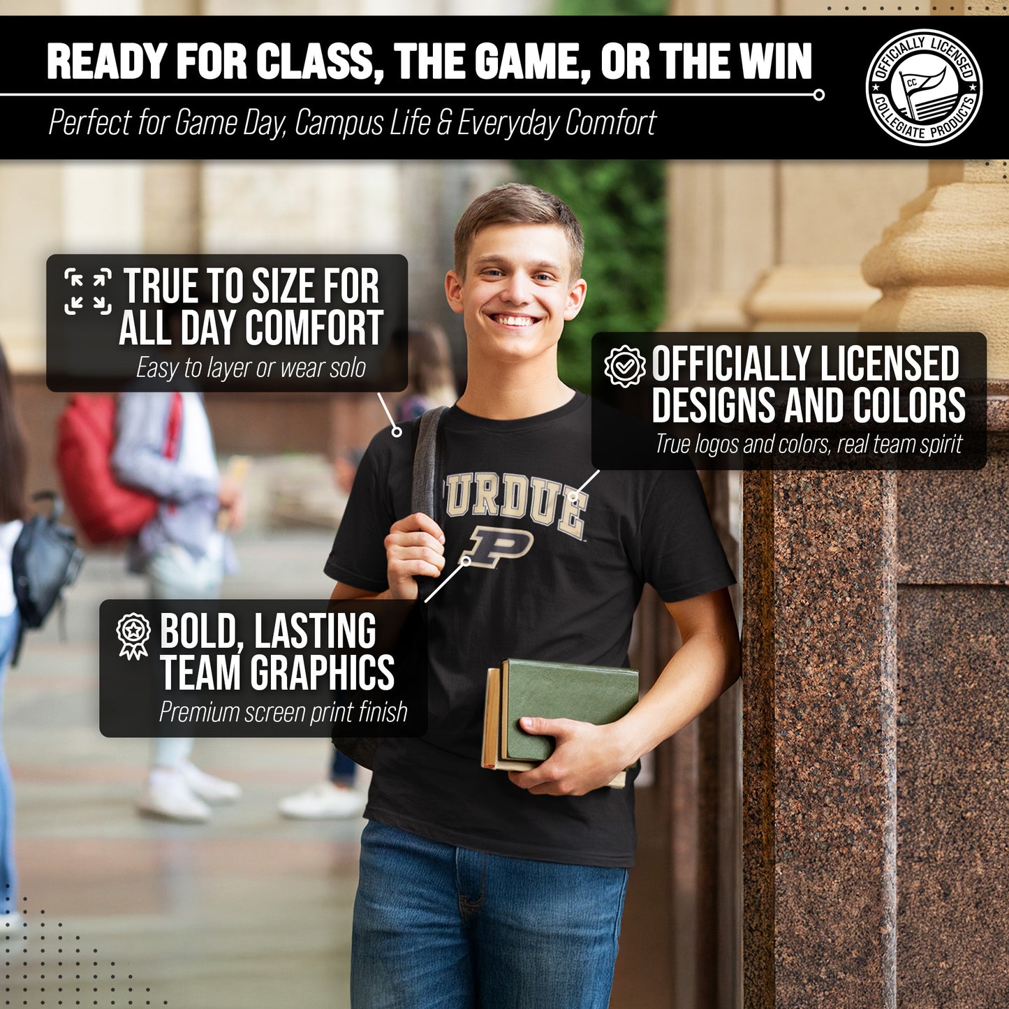 Purdue Boilermakers NCAA Adult Gameday Cotton T-Shirt - Black