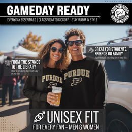 Purdue Boilermakers Campus Colors Adult Arch & Logo Soft Style Gameday Crewneck Sweatshirt  - Black