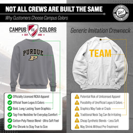 Purdue Boilermakers Adult Arch & Logo Soft Style Gameday Crewneck Sweatshirt - Gray