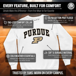 Purdue Boilermakers Adult Arch & Logo Soft Style Gameday Crewneck Sweatshirt - White