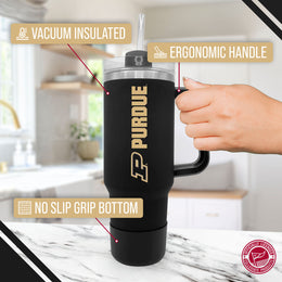 Purdue Boilermakers College & University 40 oz Travel Tumbler With Handle - Black