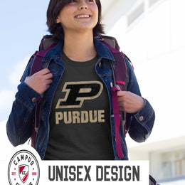 Purdue Boilermakers Adult MVP Heathered Cotton Blend T-Shirt - Black
