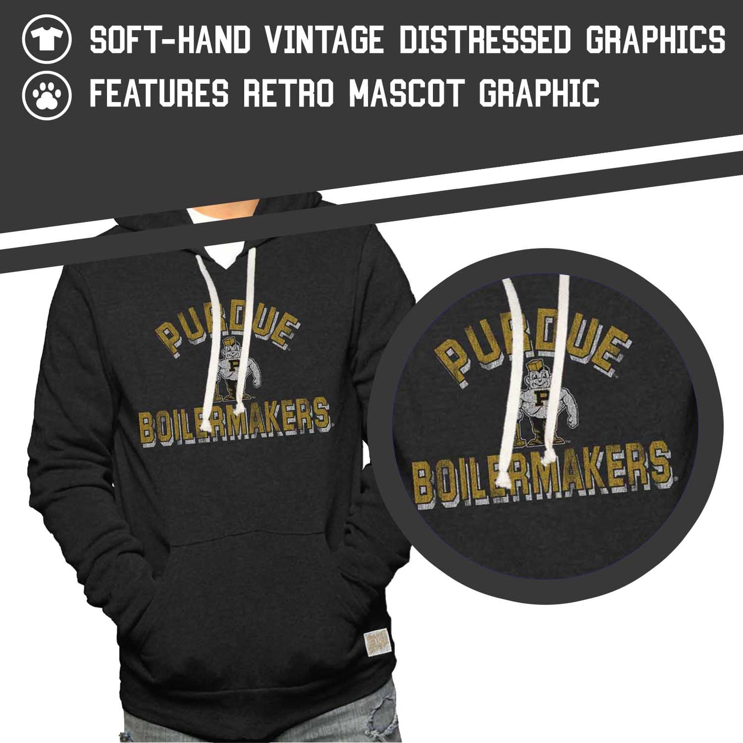 Purdue Boilermakers Adult University Hoodie - Black