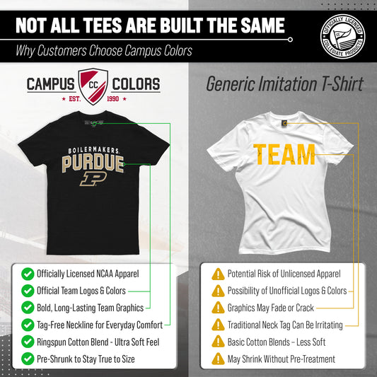 Purdue Boilermakers NCAA Adult Unisex Starting Fresh T-Shirt - Black Heather