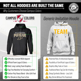 Purdue Boilermakers NCAA Adult Unisex Starting Fresh Heathered Hooded Fleece Sweatshirt - Black Heather