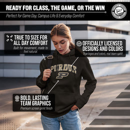 Purdue Boilermakers Adult Arch & Logo Soft Style Gameday Hooded Sweatshirt - Black