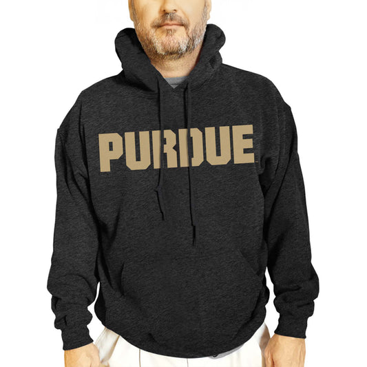 Purdue Boilermakers NCAA Adult Cotton Blend Charcoal Hooded Sweatshirt - Charcoal