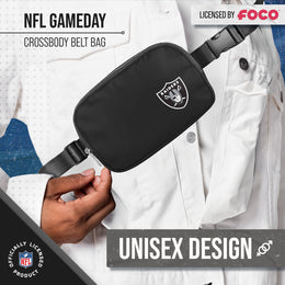 Las Vegas Raiders NFL Gameday On The Move Crossbody Belt Bag - Black