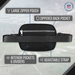 Las Vegas Raiders NFL Gameday On The Move Crossbody Belt Bag - Black