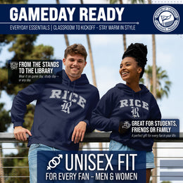Rice Owls Adult Arch & Logo Soft Style Gameday Hooded Sweatshirt - Navy