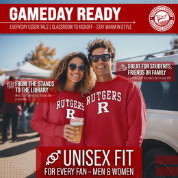 Rutgers Scarlet Knights Adult Arch & Logo Soft Style Gameday Crewneck Sweatshirt - Red