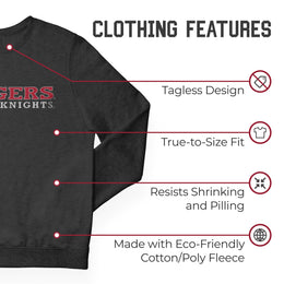 Rutgers Scarlet Knights NCAA Adult Charcoal Crewneck Fleece Sweatshirt - Charcoal