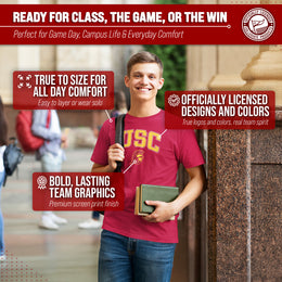 USC Trojans NCAA Adult Gameday Cotton T-Shirt - Cardinal