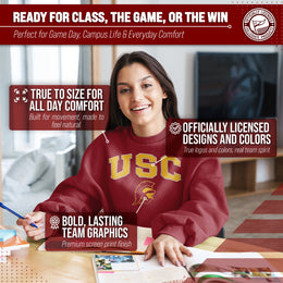 USC Trojans Adult Arch & Logo Soft Style Gameday Crewneck Sweatshirt - Cardinal
