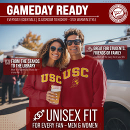 USC Trojans Adult Arch & Logo Soft Style Gameday Crewneck Sweatshirt - Cardinal