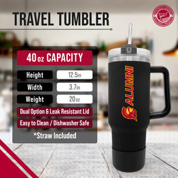 USC Trojans Collegiate 40oz Stainless Steel Travel Tumbler with Handle for Alumni - Black