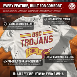 USC Trojans NCAA Adult Unisex Varsity Club Pennant T-Shirt Tag-Less - Off White