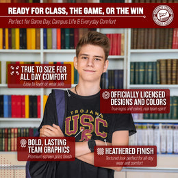 USC Trojans NCAA Adult Unisex Starting Fresh T-Shirt - Black Heather