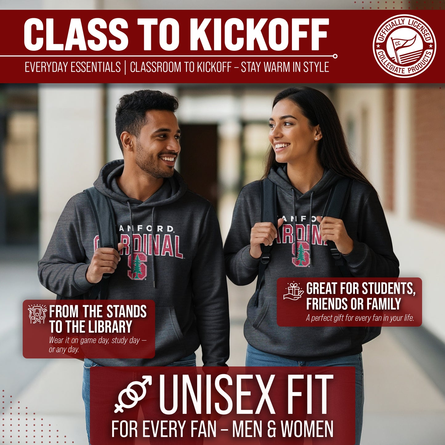USC Trojans NCAA Adult Unisex Starting Fresh Heathered Hooded Fleece Sweatshirt - Black Heather