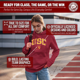USC Trojans Adult Arch & Logo Soft Style Gameday Hooded Sweatshirt - Cardinal