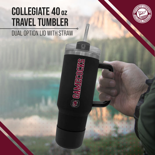 South Carolina Gamecocks College & University 40 oz Travel Tumbler With Handle - Black