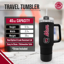 South Carolina Gamecocks Collegiate 40oz Stainless Steel Travel Tumbler with Handle for Mom - Black
