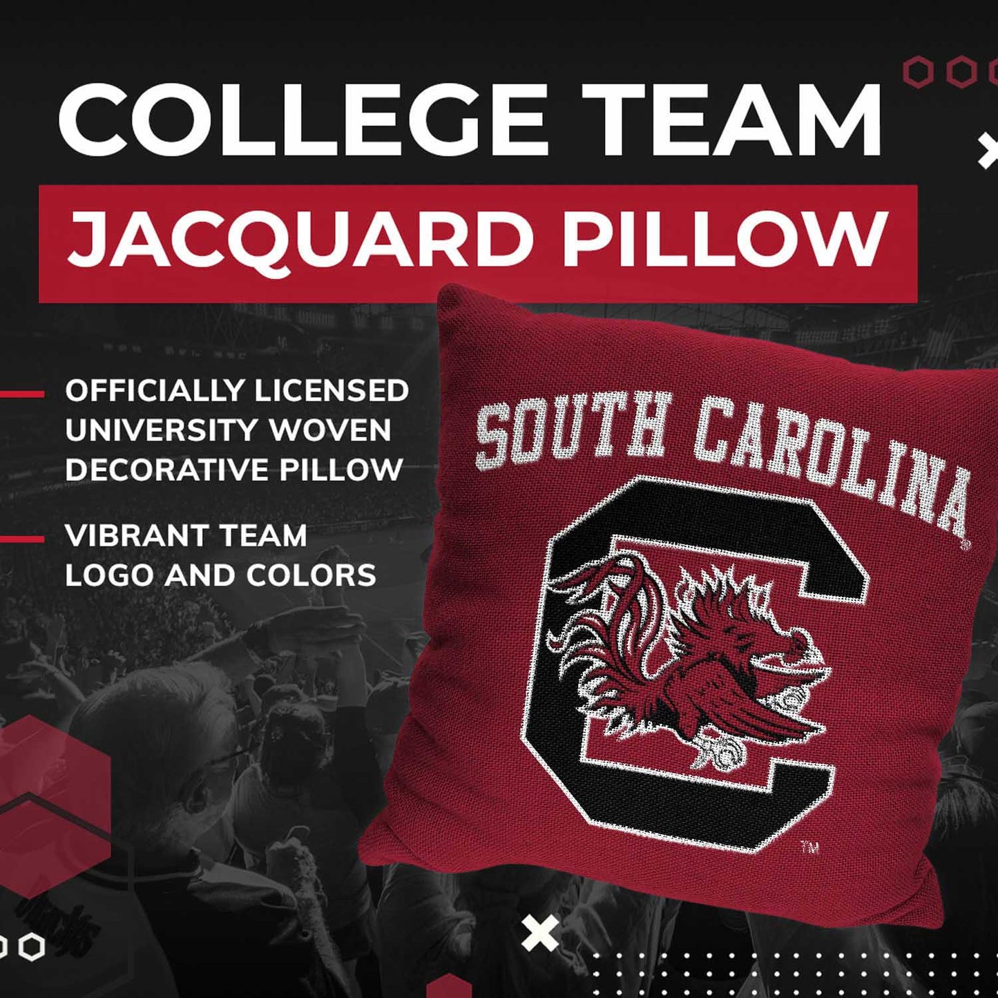 South Carolina Gamecocks NCAA Decorative Pillow - Maroon