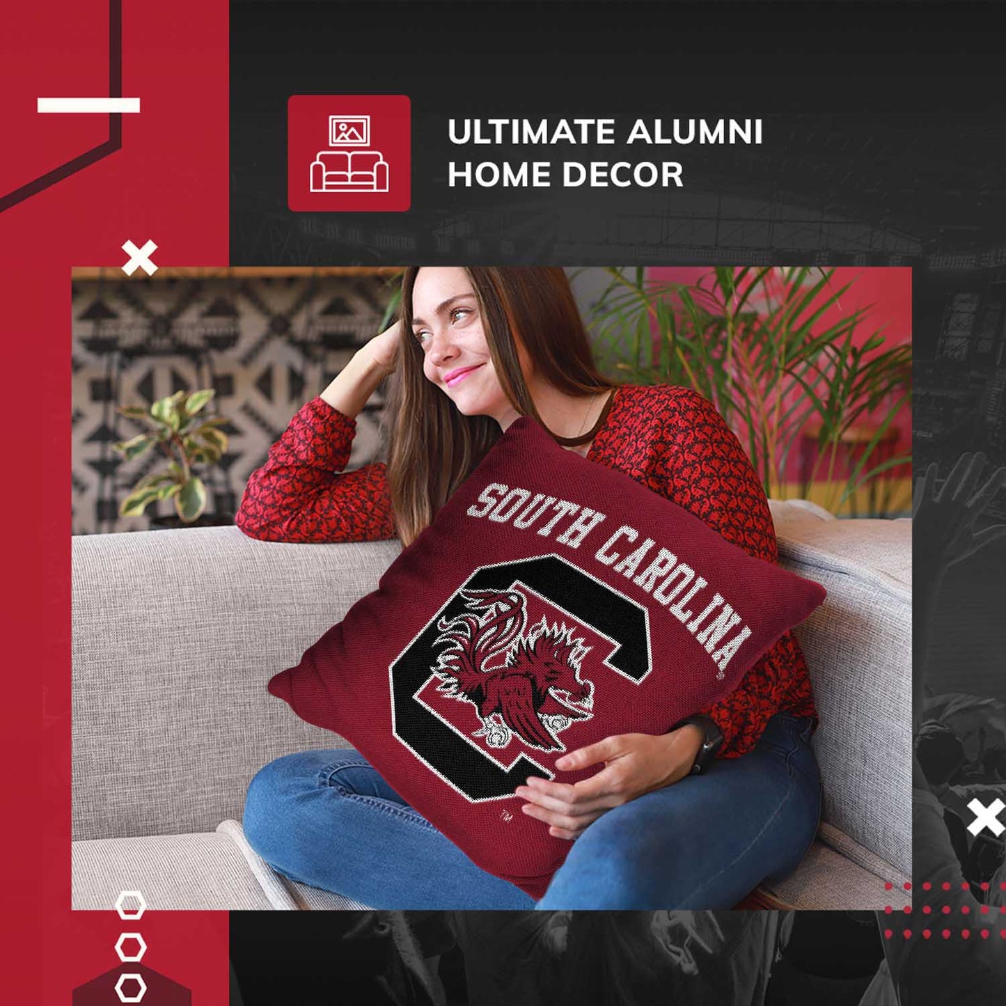 South Carolina Gamecocks NCAA Decorative Pillow - Maroon