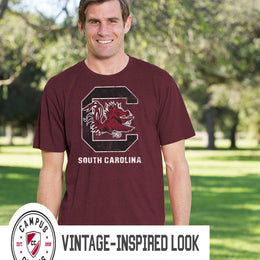 South Carolina Gamecocks Adult MVP Heathered Cotton Blend T-Shirt - Maroon