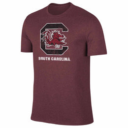 South Carolina Gamecocks Adult MVP Heathered Cotton Blend T-Shirt - Maroon