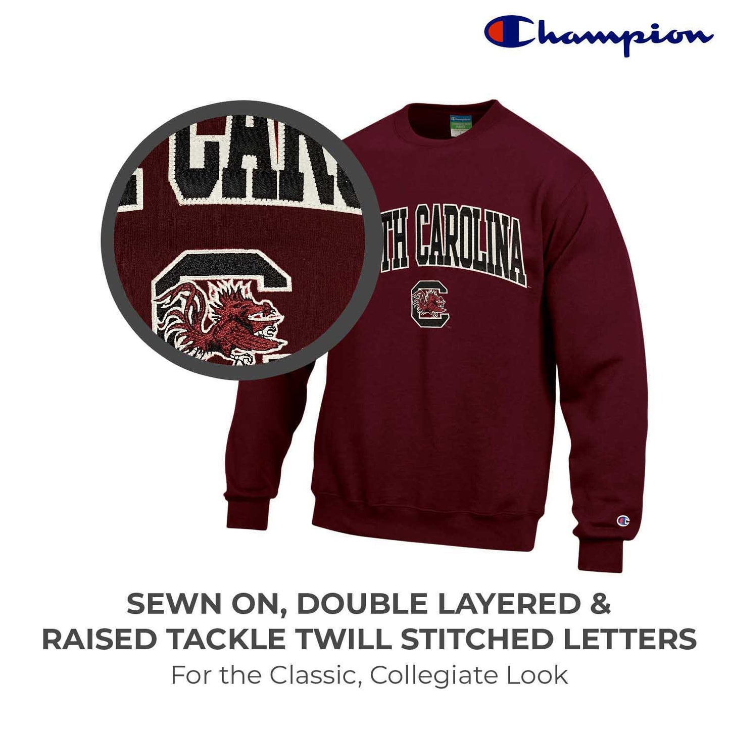 South Carolina Gamecocks Adult Tackle Twill Crewneck - Cardinal