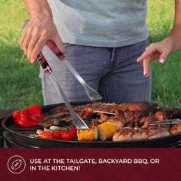 South Carolina Gamecocks Collegiate University Two Piece Grilling Tools Set with 2 Magnet Chip Clips - Chrome