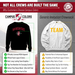 San Diego State Aztecs Adult Arch & Logo Soft Style Gameday Crewneck Sweatshirt - Black