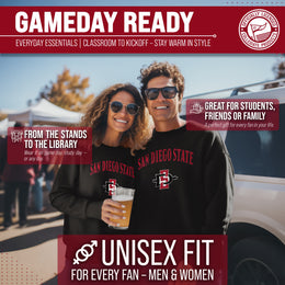 San Diego State Aztecs Adult Arch & Logo Soft Style Gameday Crewneck Sweatshirt - Black