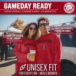 San Diego State Aztecs Adult Arch & Logo Soft Style Gameday Crewneck Sweatshirt - Red