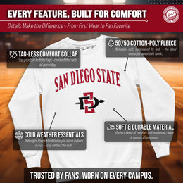 San Diego State Aztecs Adult Arch & Logo Soft Style Gameday Crewneck Sweatshirt - White
