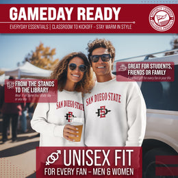 San Diego State Aztecs Adult Arch & Logo Soft Style Gameday Crewneck Sweatshirt - White