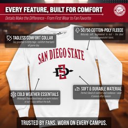 San Diego State Aztecs Adult Arch & Logo Soft Style Gameday Crewneck Sweatshirt - White