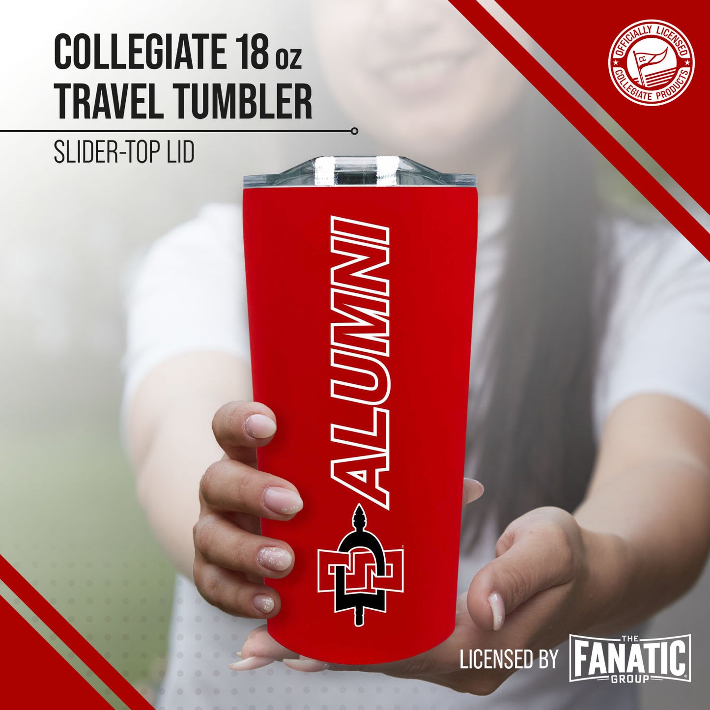 San Diego State Aztecs Collegiate Stainless Steel Travel Tumbler for Alumni - Red