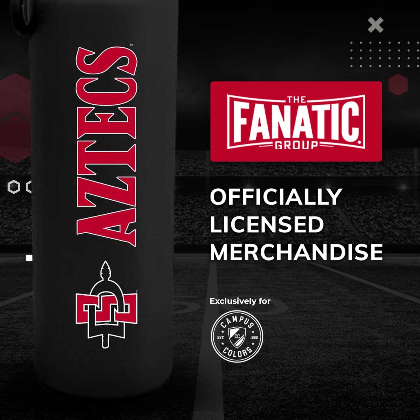San Diego State Aztecs NCAA Stainless Steel Water Bottle - Black