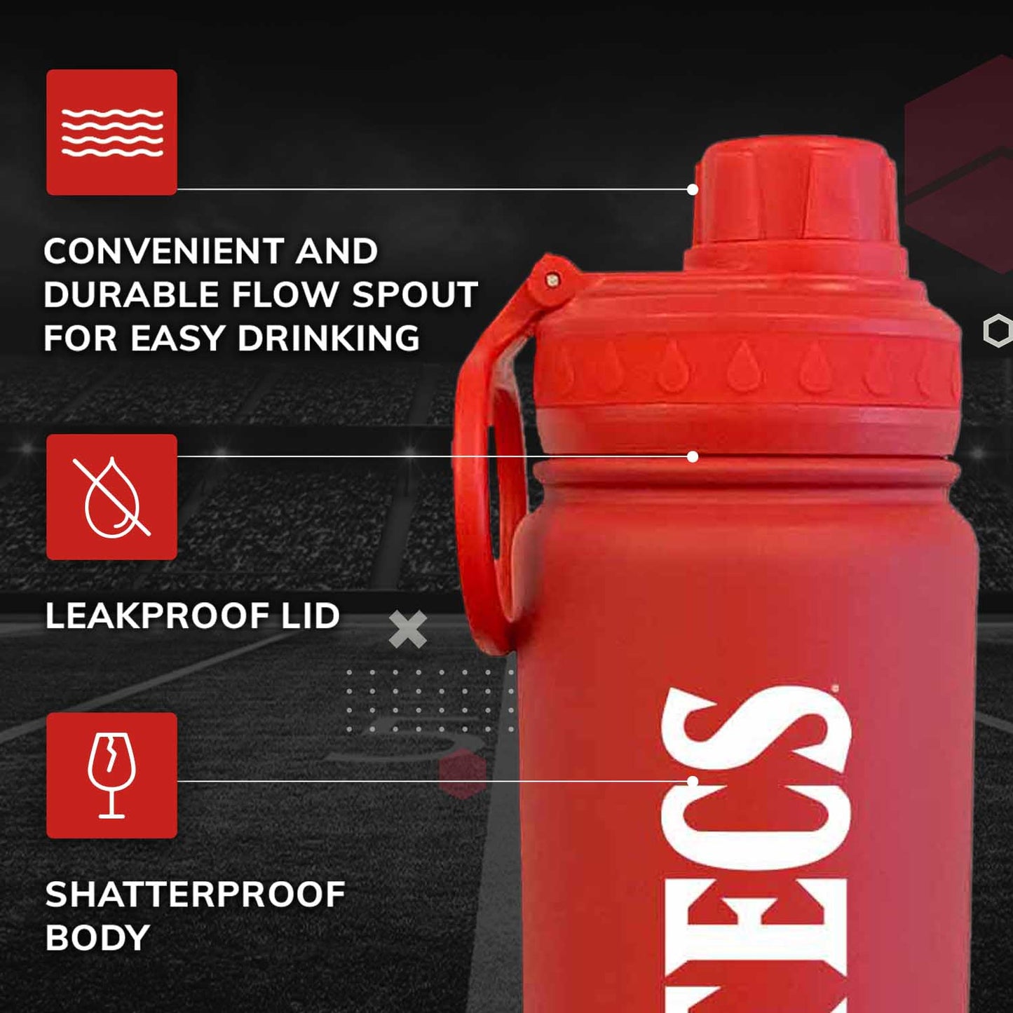 San Diego State Aztecs NCAA Stainless Steel Water Bottle - Red